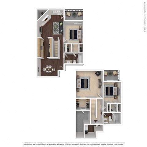 Floor plan for 3 beds, 2 baths, 1428 sqft
